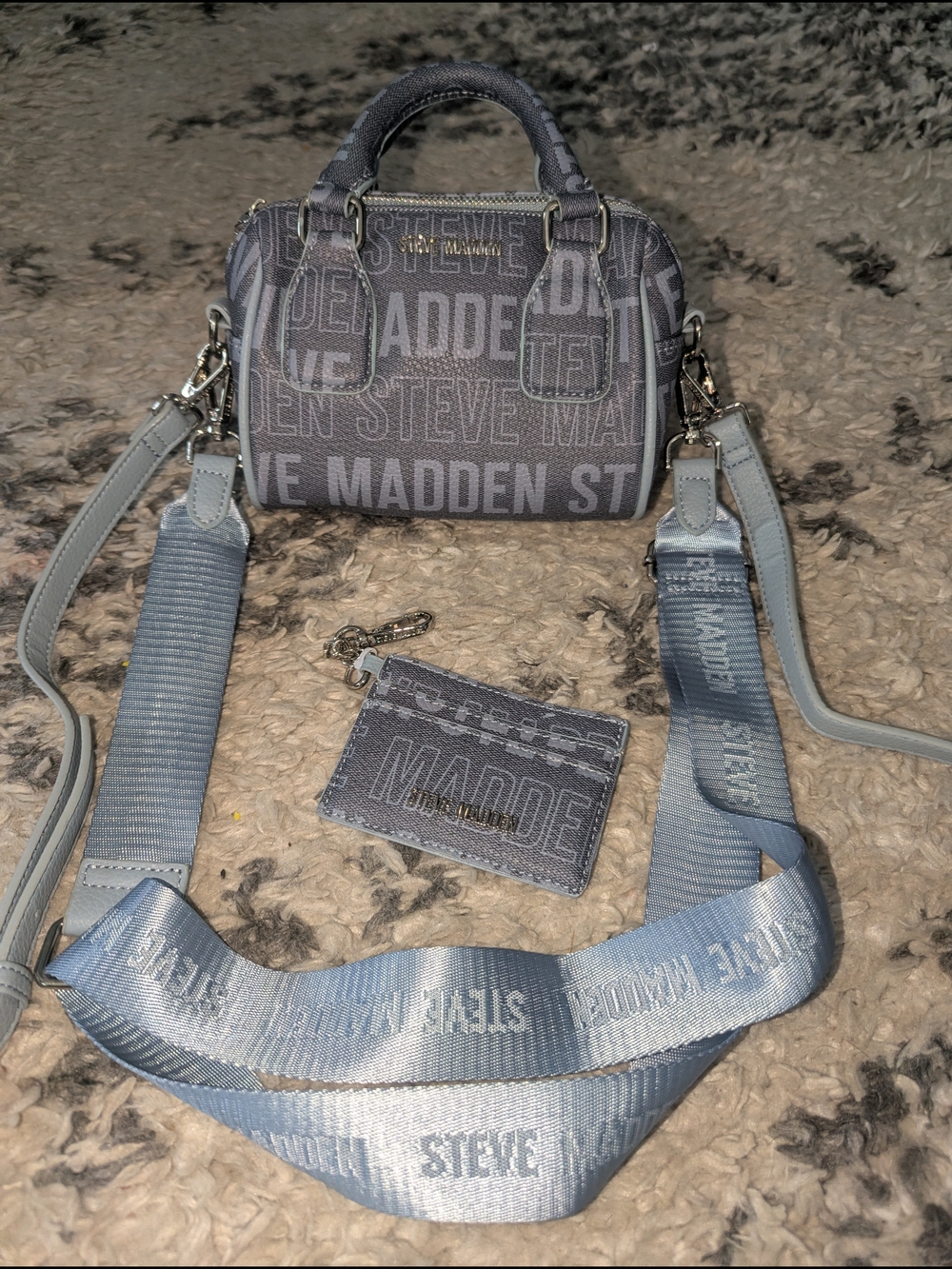 Steve Madden Gray Logo Mini Satchel with Strap